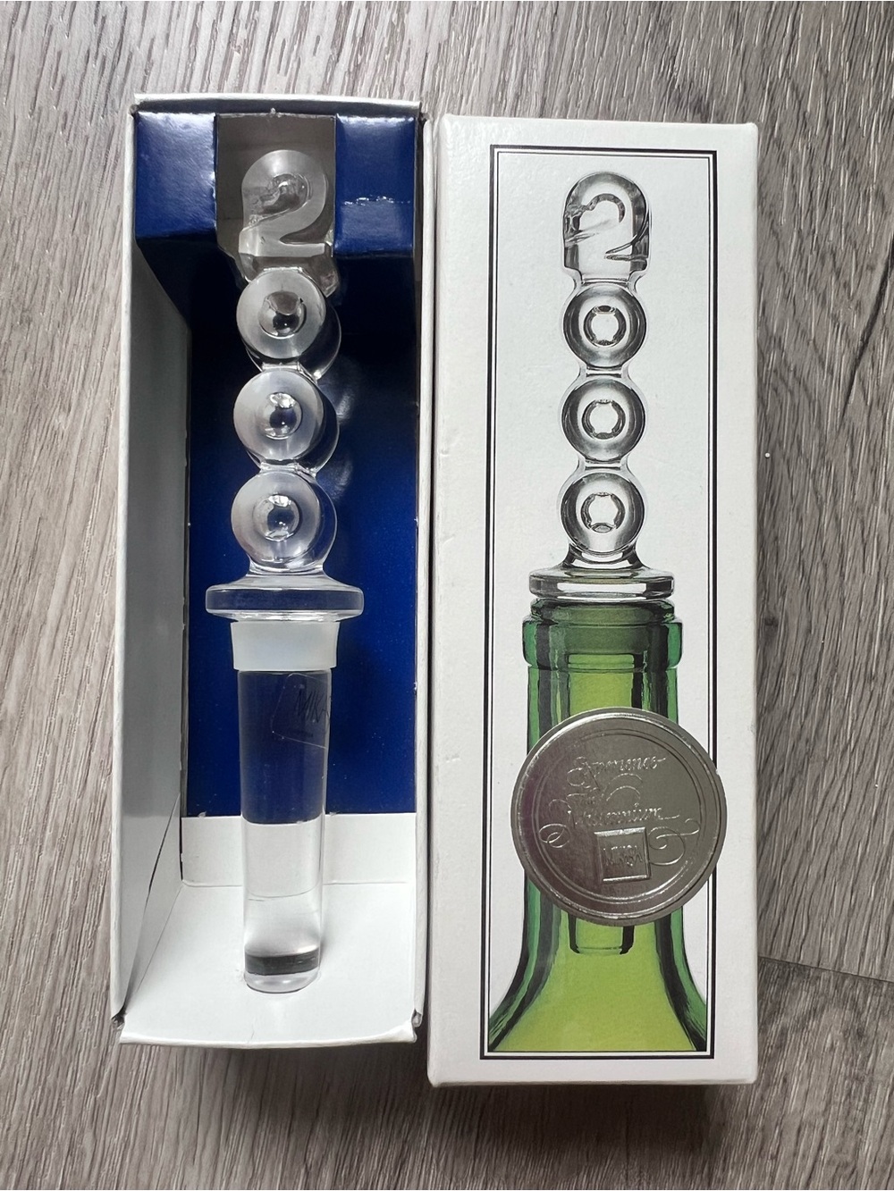 Vtg Mikasa Austrian Crystal Bottle Stopper Wine Liquor Millennium 2000